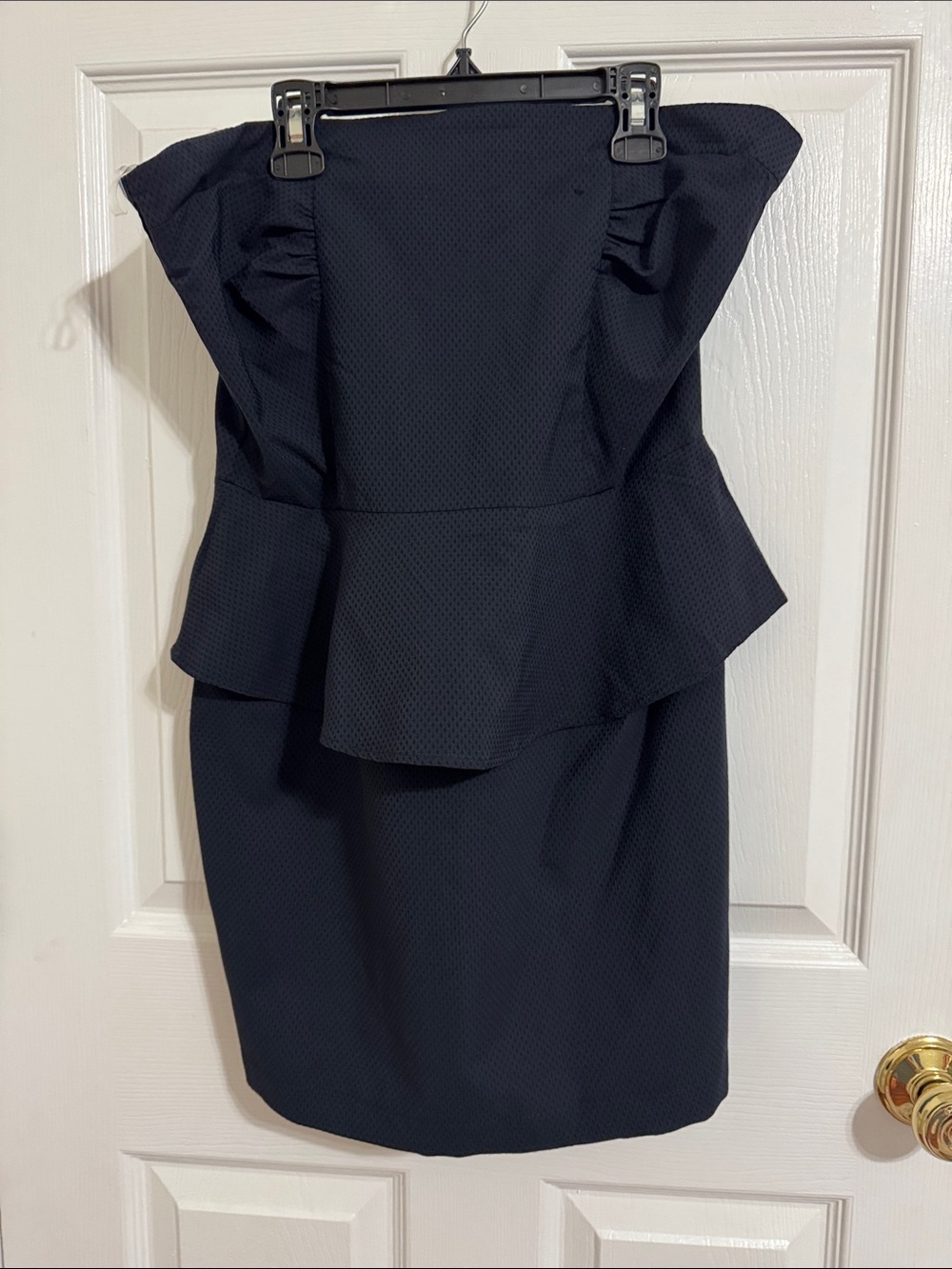 Tyche Strapless Peplum Dress - Navy